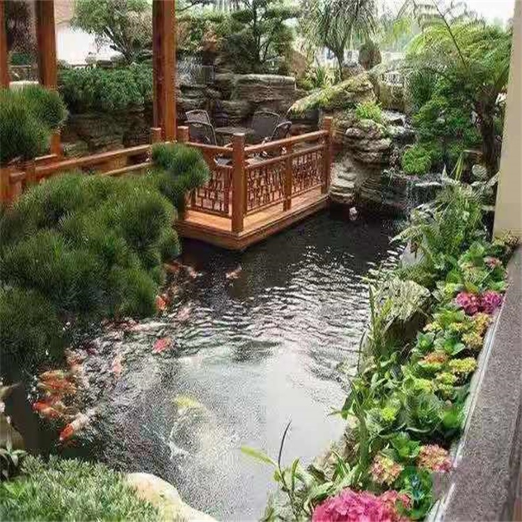 绥化别墅庭院景观设计鱼池